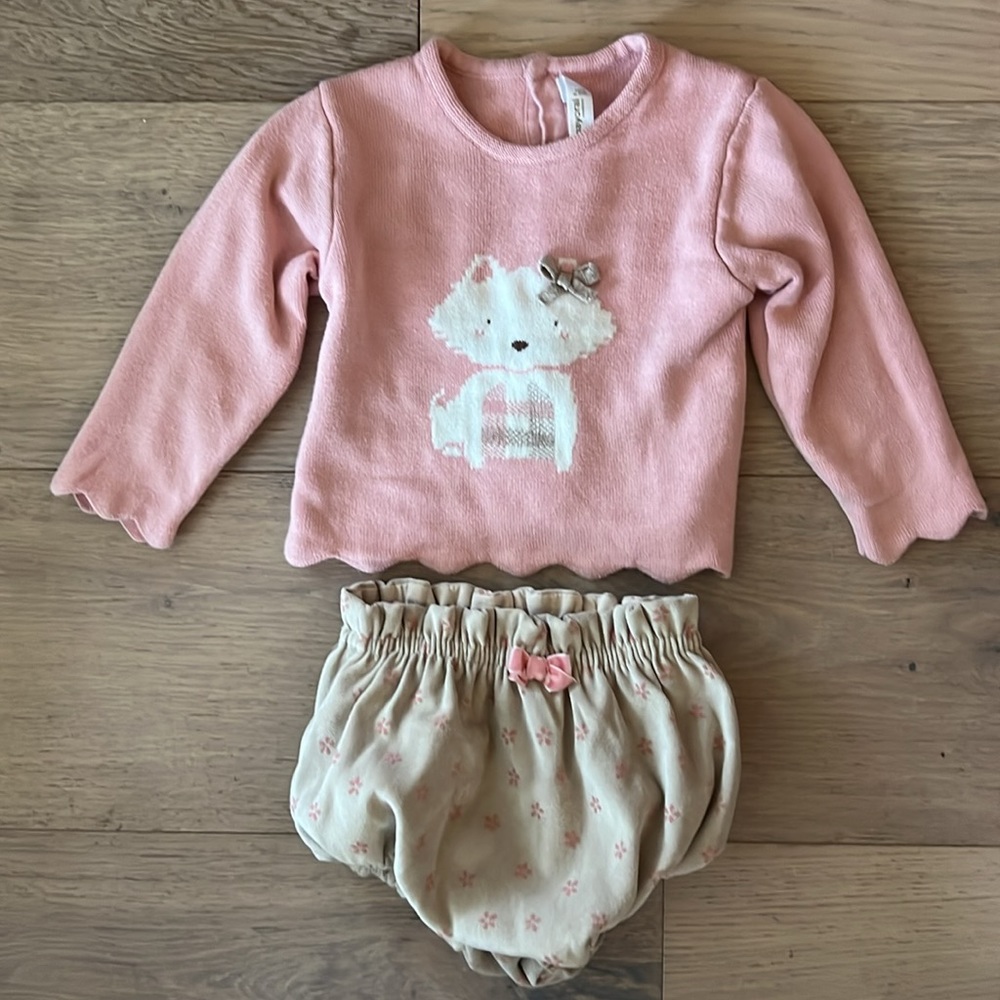 Mayoral Sweater & Bloomer Set sz 12 months - Picture 2 of 5
